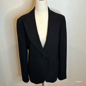 TALBOTS 100% WOMANS WOOL BLAZER ONE BUTTON FRONT CLOSURE POCKETS BACK VENT